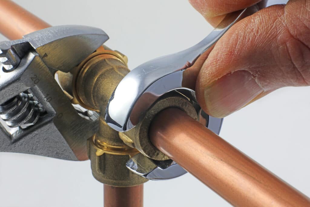 Copper pipes and fittings, Plumbing Installation.
