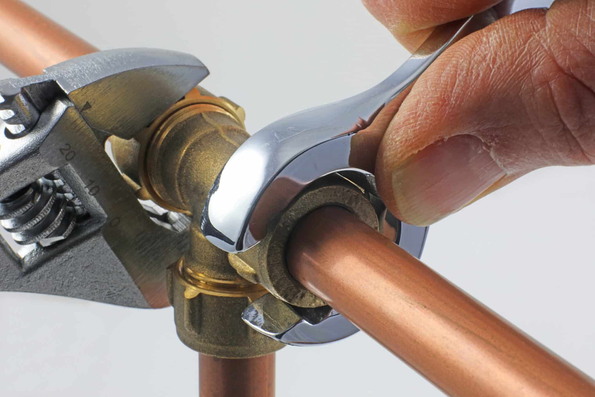 Copper pipes and fittings, Plumbing Installation.