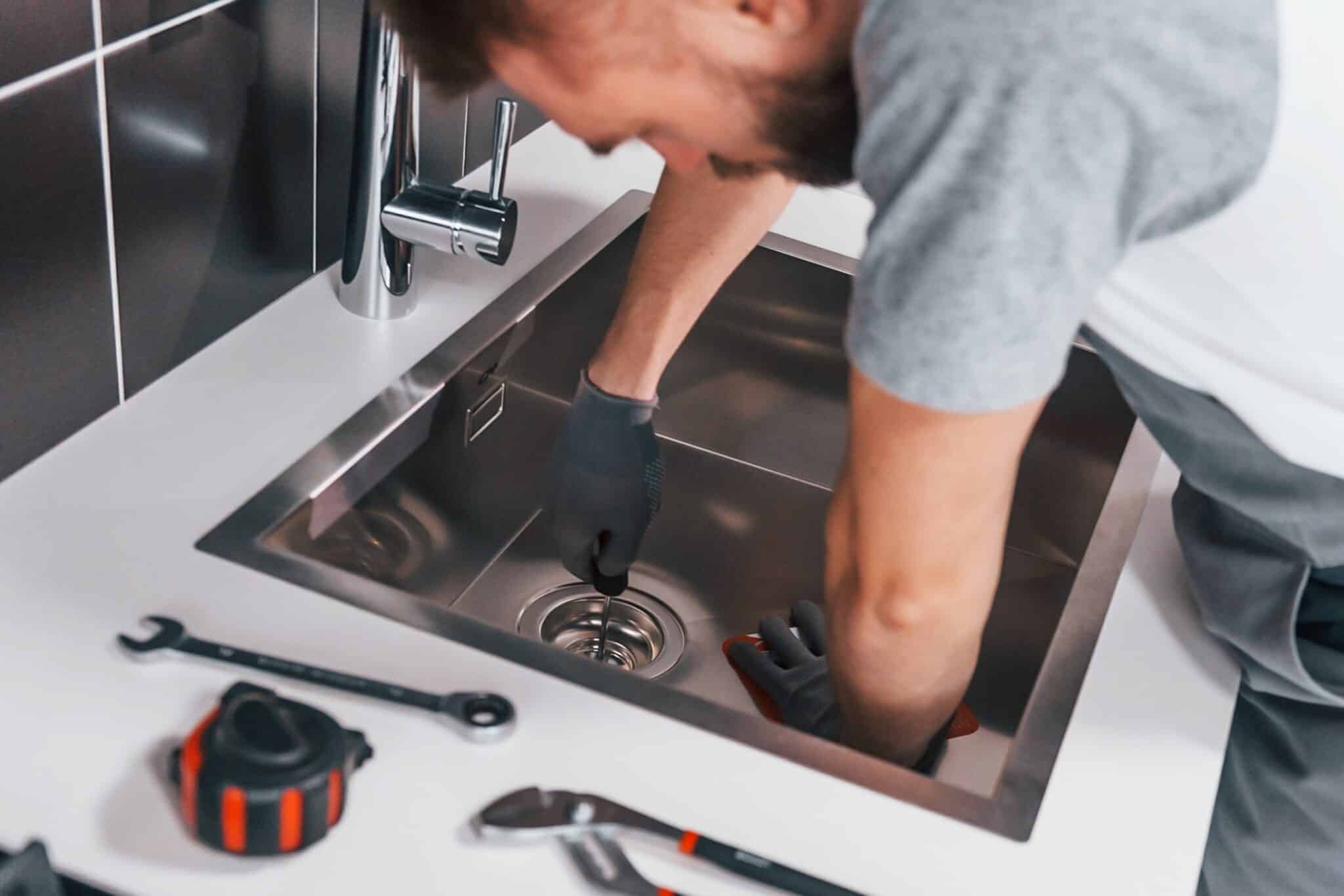 Installing sink strainer, Clogged Kitchen Sinks.