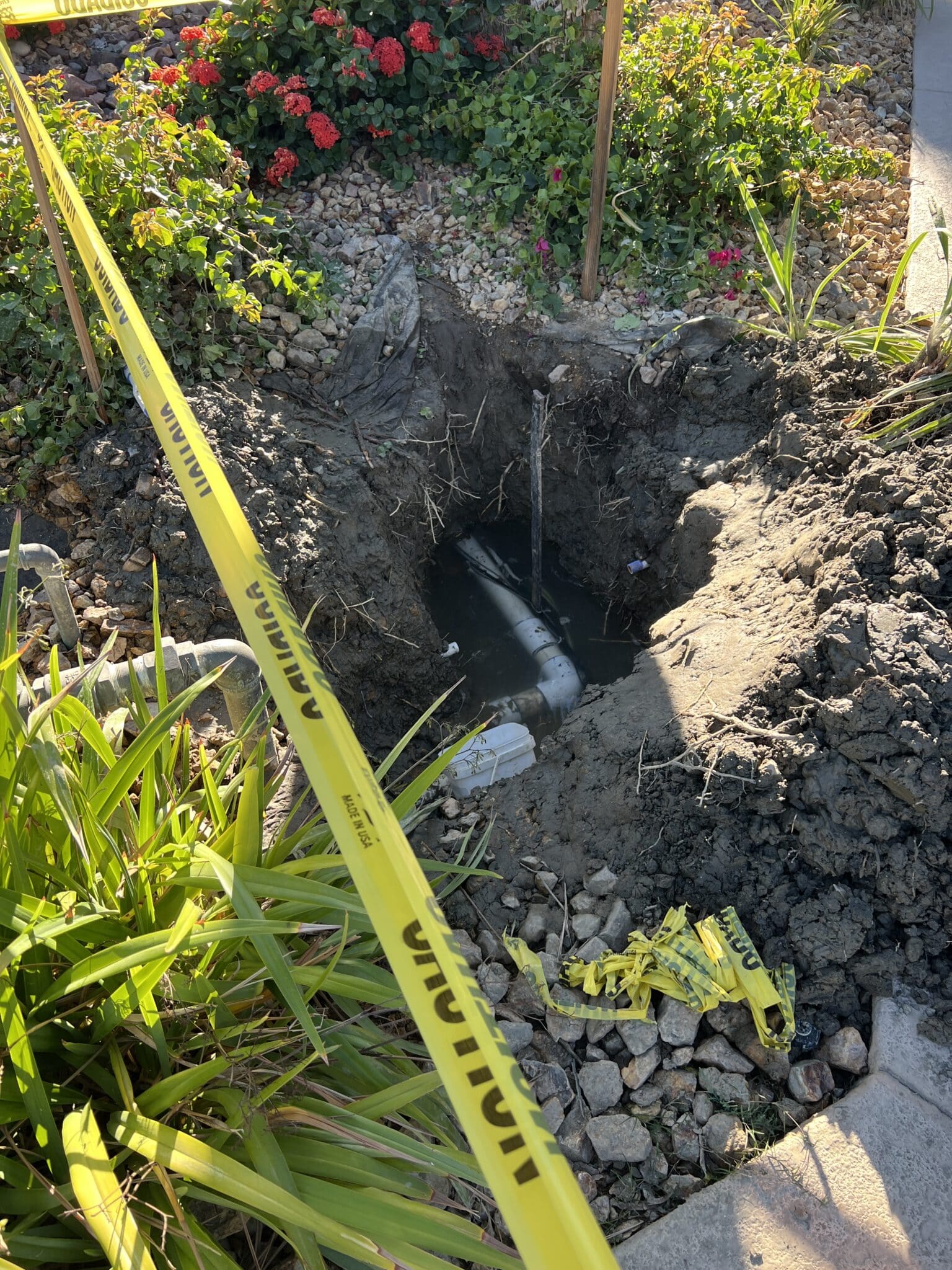 Broken pipe, Water Line Replacement.